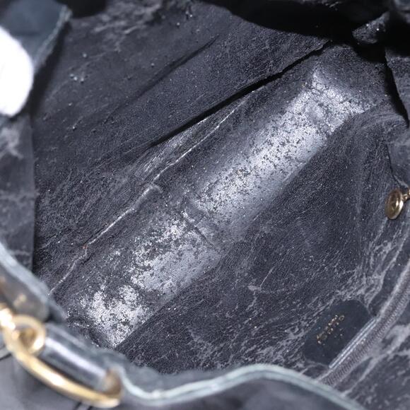 GUCCI Bamboo Shoulder Bag Leather Black Gold 001 3754 001 3754 - Picture 16 of 16